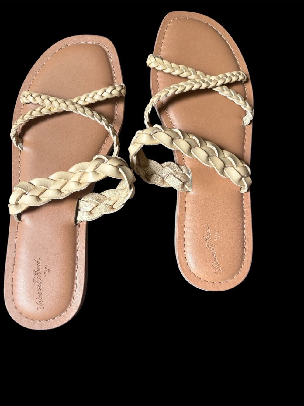 Universal Thread Tan Braided Slide Sandals